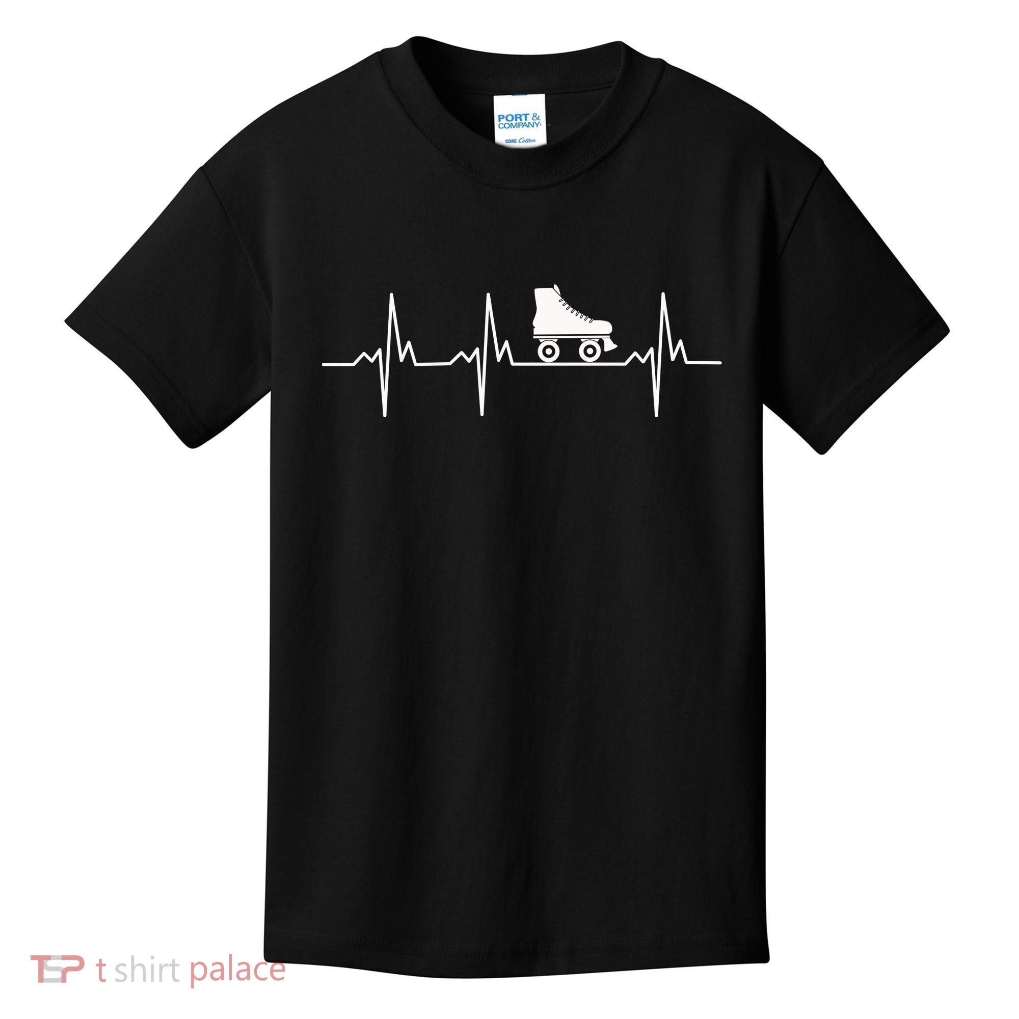 Heartbeat Ecg Roller Skates Roller Skating Inline Skating Gift Kids T-Shirt