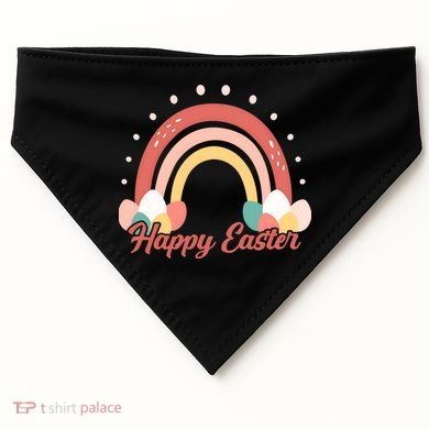 Happy Easter Rainbow Holiday USA-Made Doggie Bandana