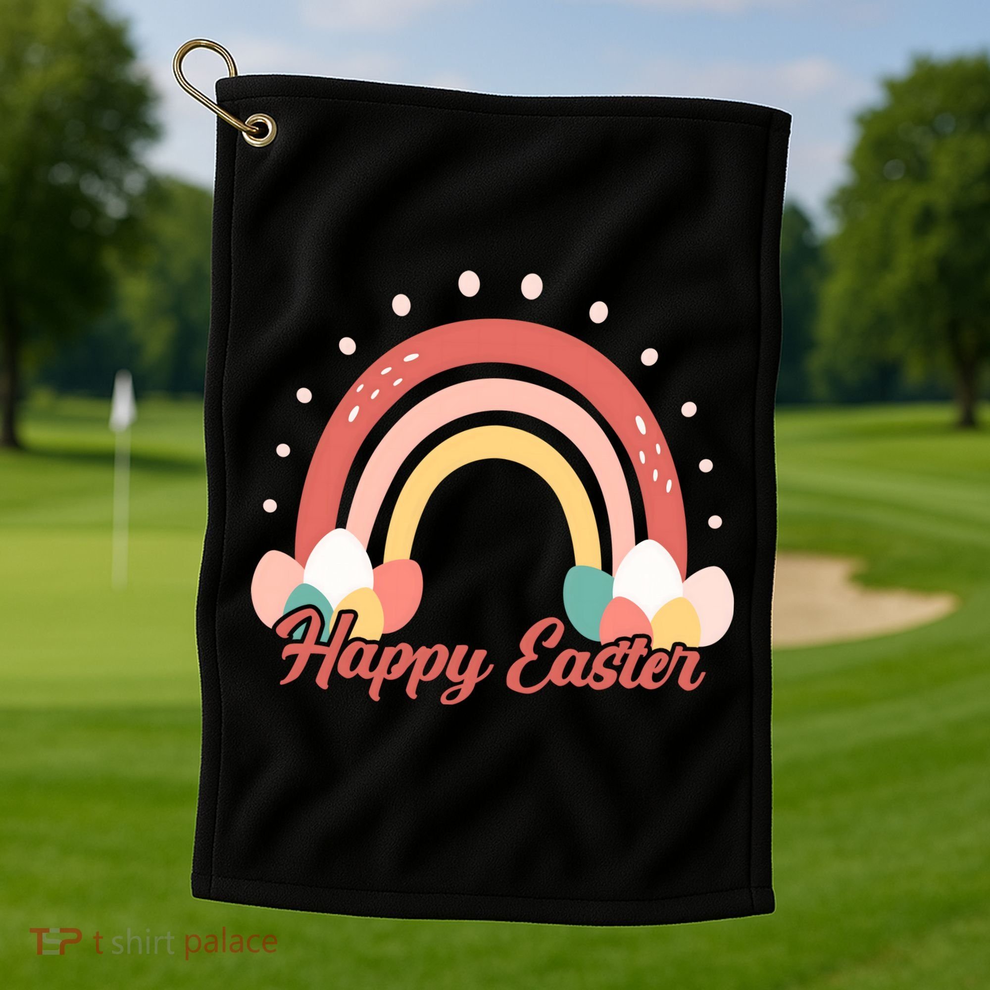 Happy Easter Rainbow Holiday Golf Towel