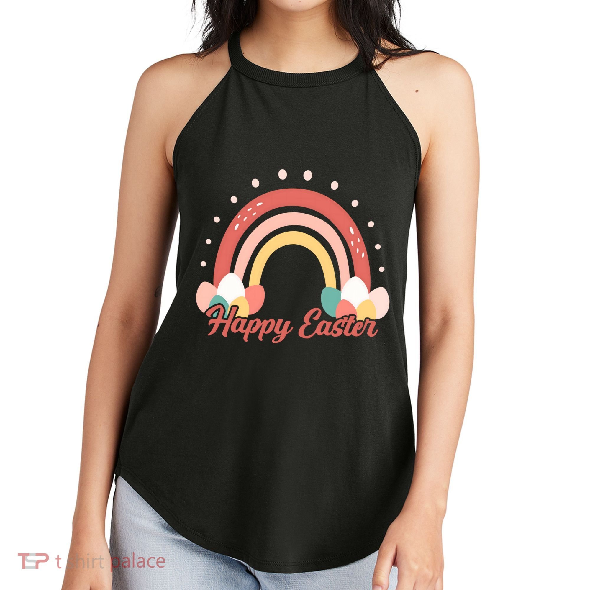 Happy Easter Rainbow Holiday Women's Perfect Tri Rocker Tank