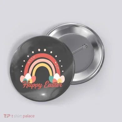 Happy Easter Rainbow Holiday Button