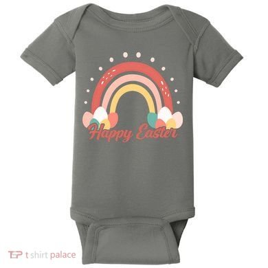 Happy Easter Rainbow Holiday Baby Bodysuit