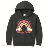 Happy Easter Rainbow Holiday Kids Hoodie thumb 0