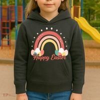 Happy Easter Rainbow Holiday Kids Hoodie thumb 3