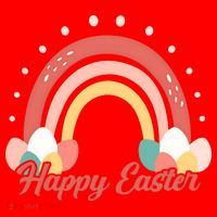 Happy Easter Rainbow Holiday Santa Hat thumb 1