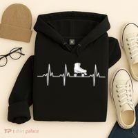Heartbeat Ecg Roller Skates Roller Skating Inline Skating Gift Hoodie thumb 4