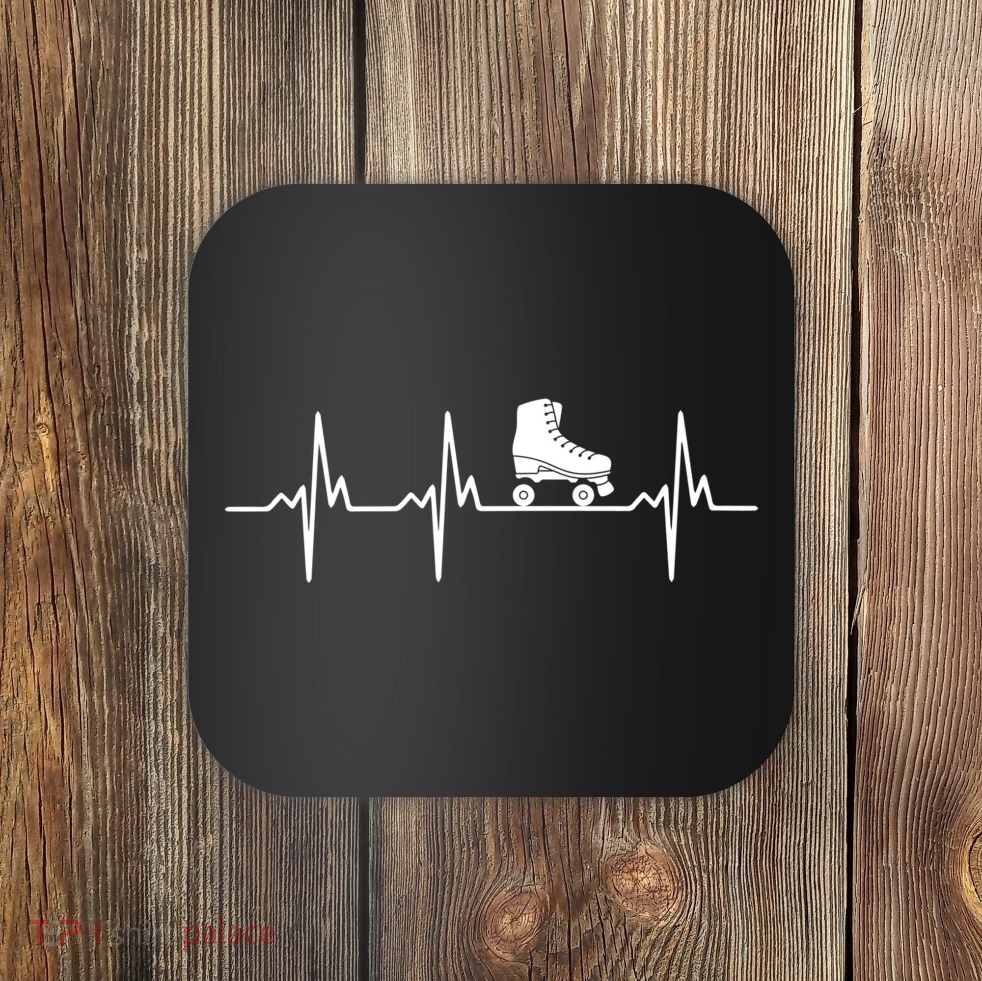 Heartbeat Ecg Roller Skates Roller Skating Inline Skating Gift Coaster