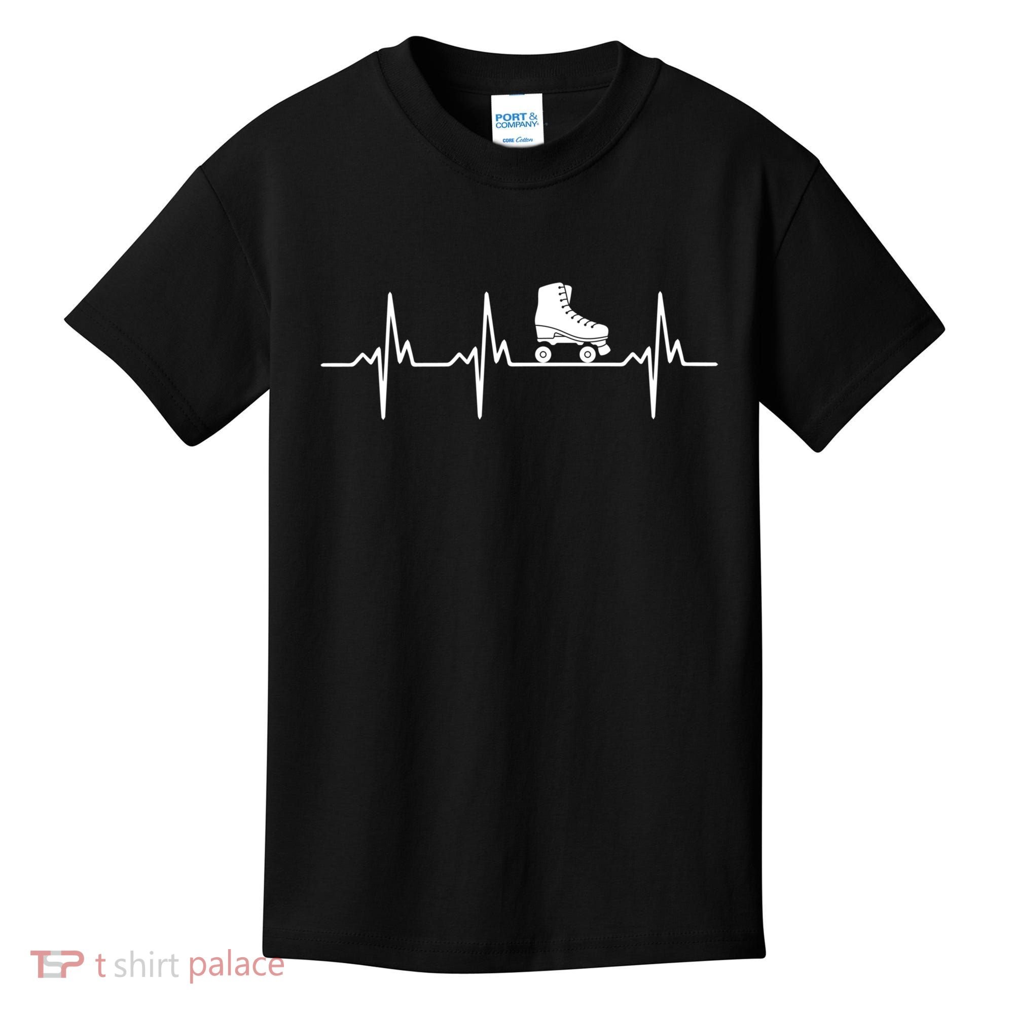 Heartbeat Ecg Roller Skates Roller Skating Inline Skating Gift Kids T-Shirt