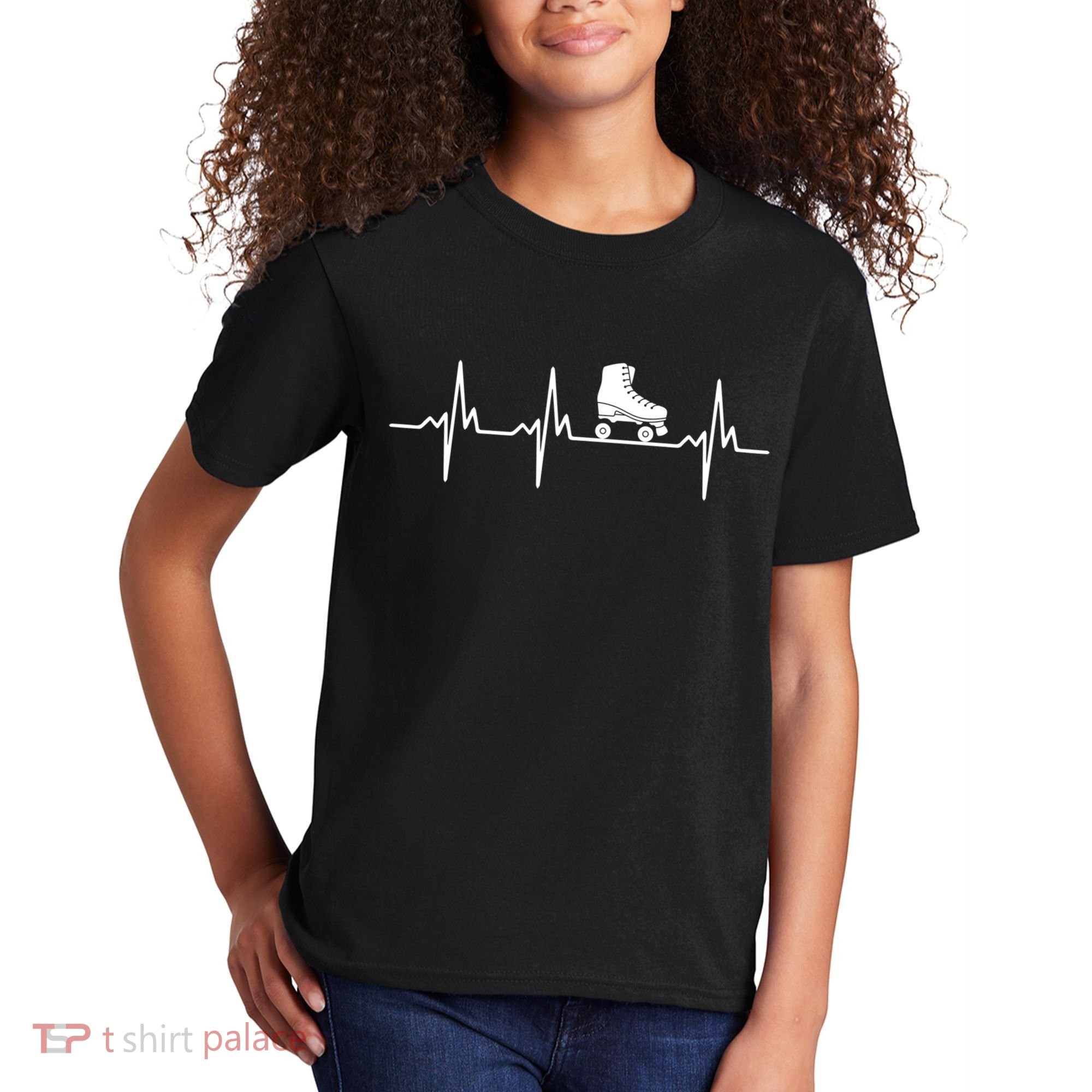 Heartbeat Ecg Roller Skates Roller Skating Inline Skating Gift Kids T-Shirt