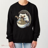 Hedgehog Eating Ramen Japanese Noodles Soup Women's Sweatshirt thumb 0