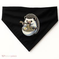 Hedgehog Eating Ramen Japanese Noodles Soup USA-Made Doggie Bandana thumb 0