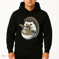Hedgehog Eating Ramen Japanese Noodles Soup Hoodie thumb 2