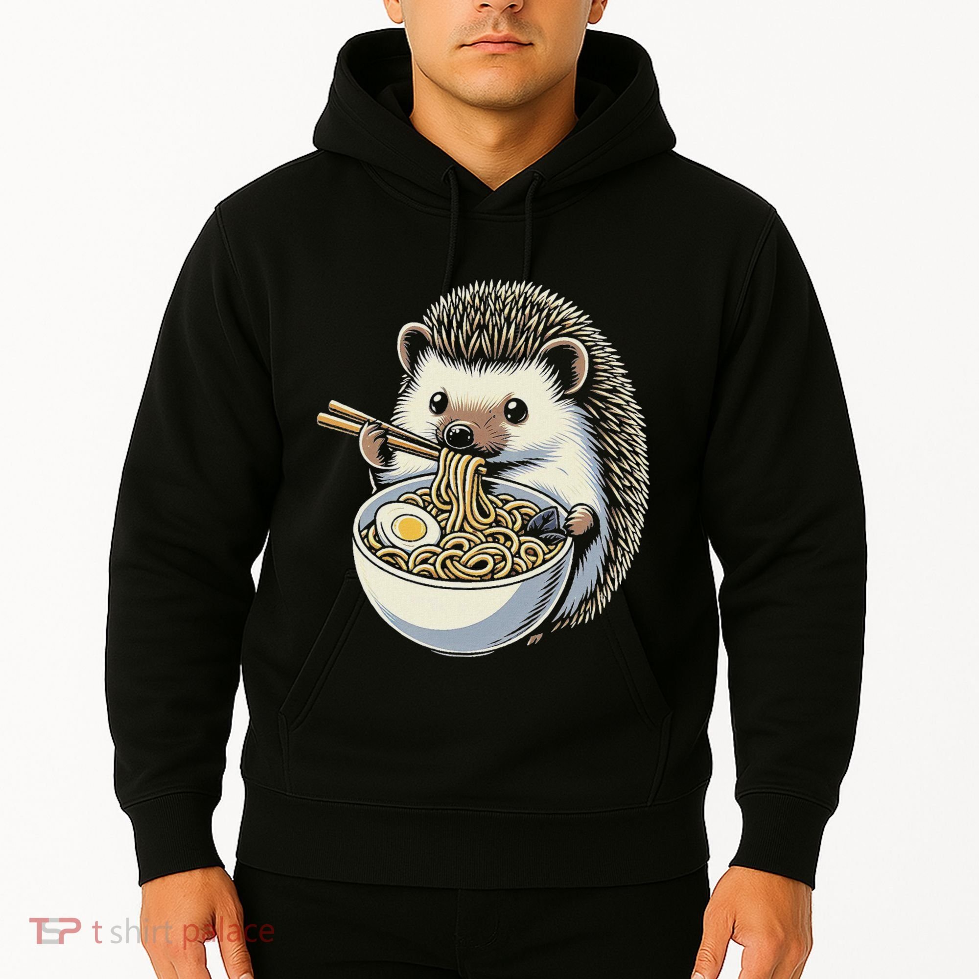 Hedgehog Eating Ramen Japanese Noodles Soup Hoodie