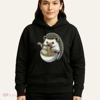 Hedgehog Eating Ramen Japanese Noodles Soup Hoodie thumb 5
