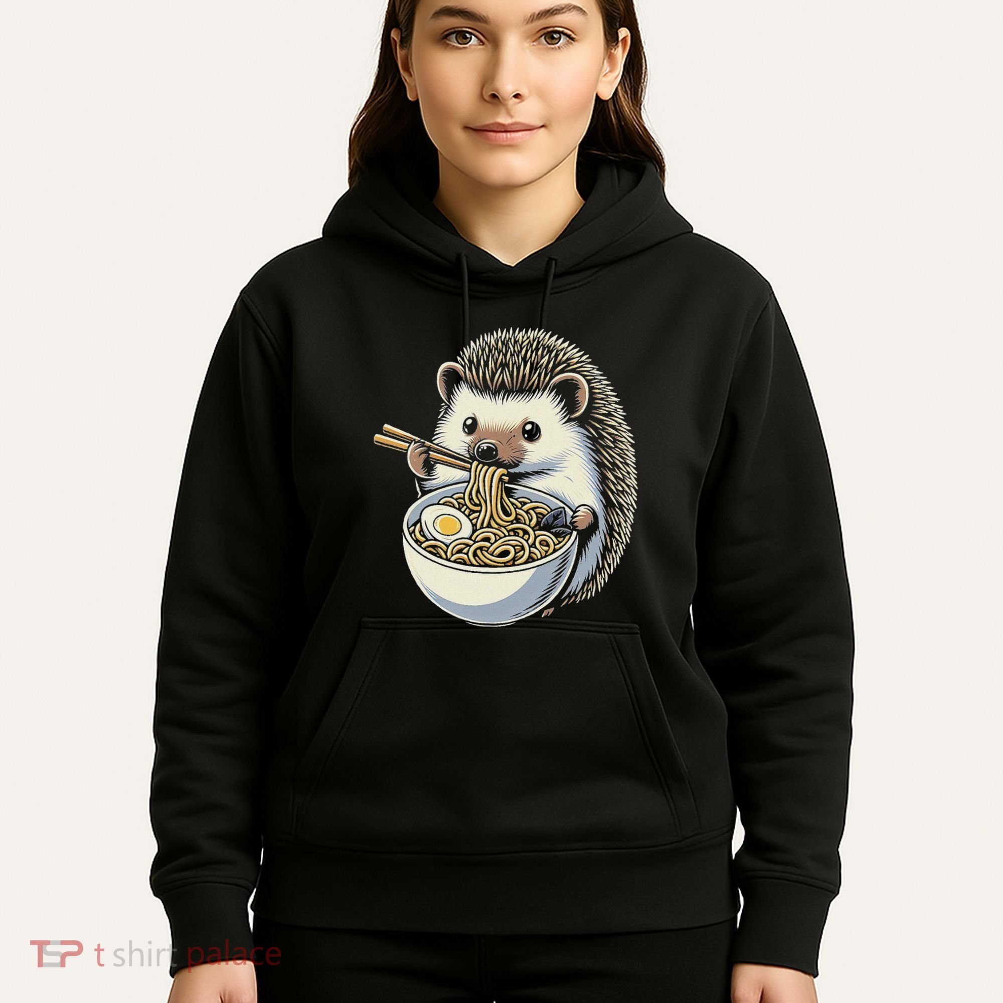 Hedgehog Eating Ramen Japanese Noodles Soup Hoodie