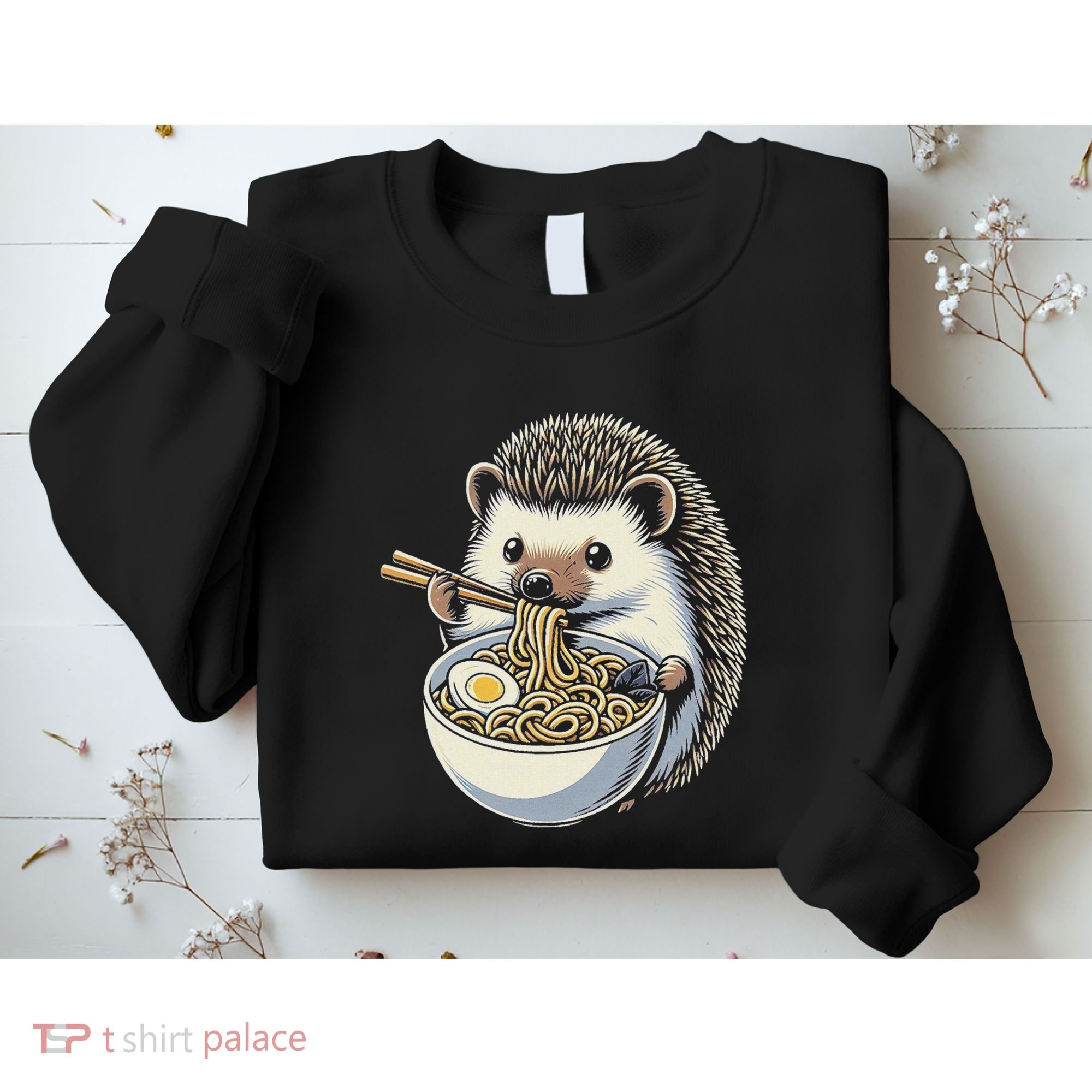 Hedgehog Eating Ramen Japanese Noodles Soup Sweatshirt