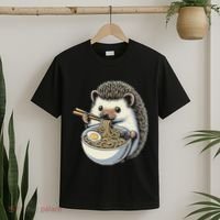 Hedgehog Eating Ramen Japanese Noodles Soup T-Shirt thumb 2