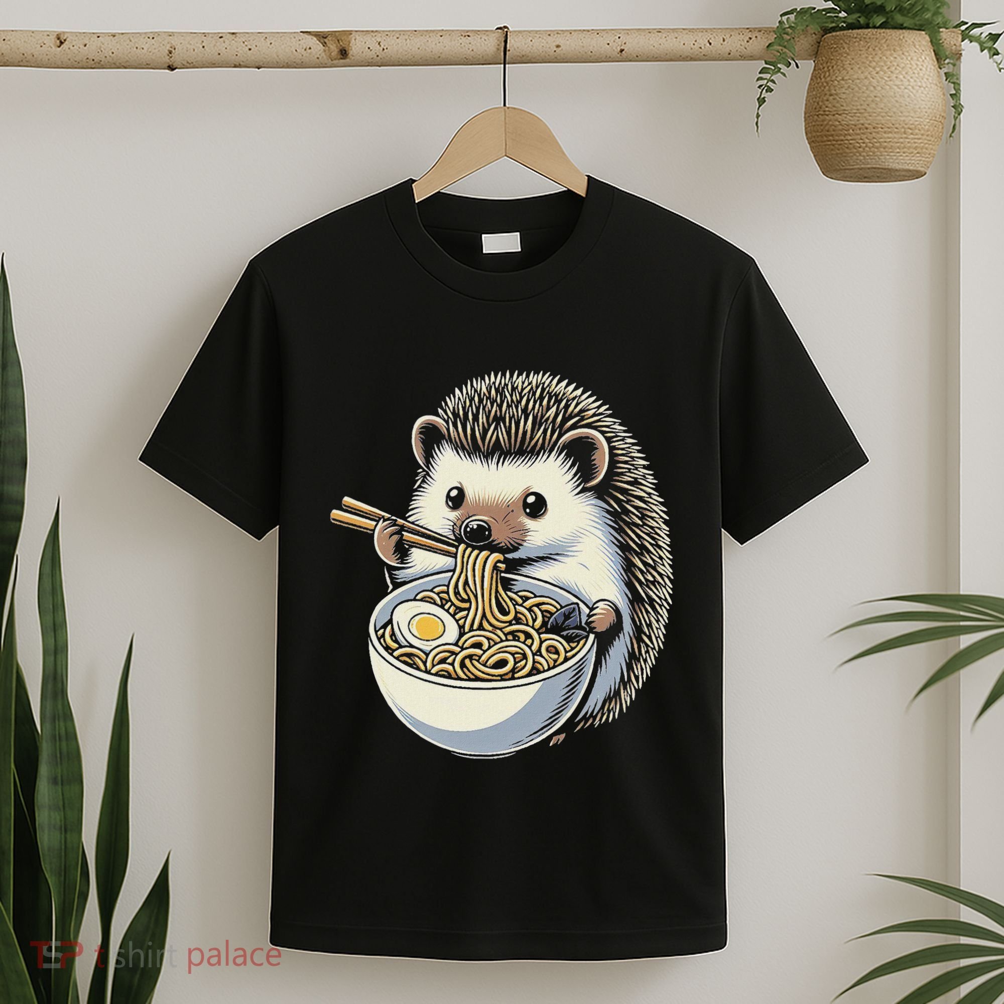 Hedgehog Eating Ramen Japanese Noodles Soup T-Shirt