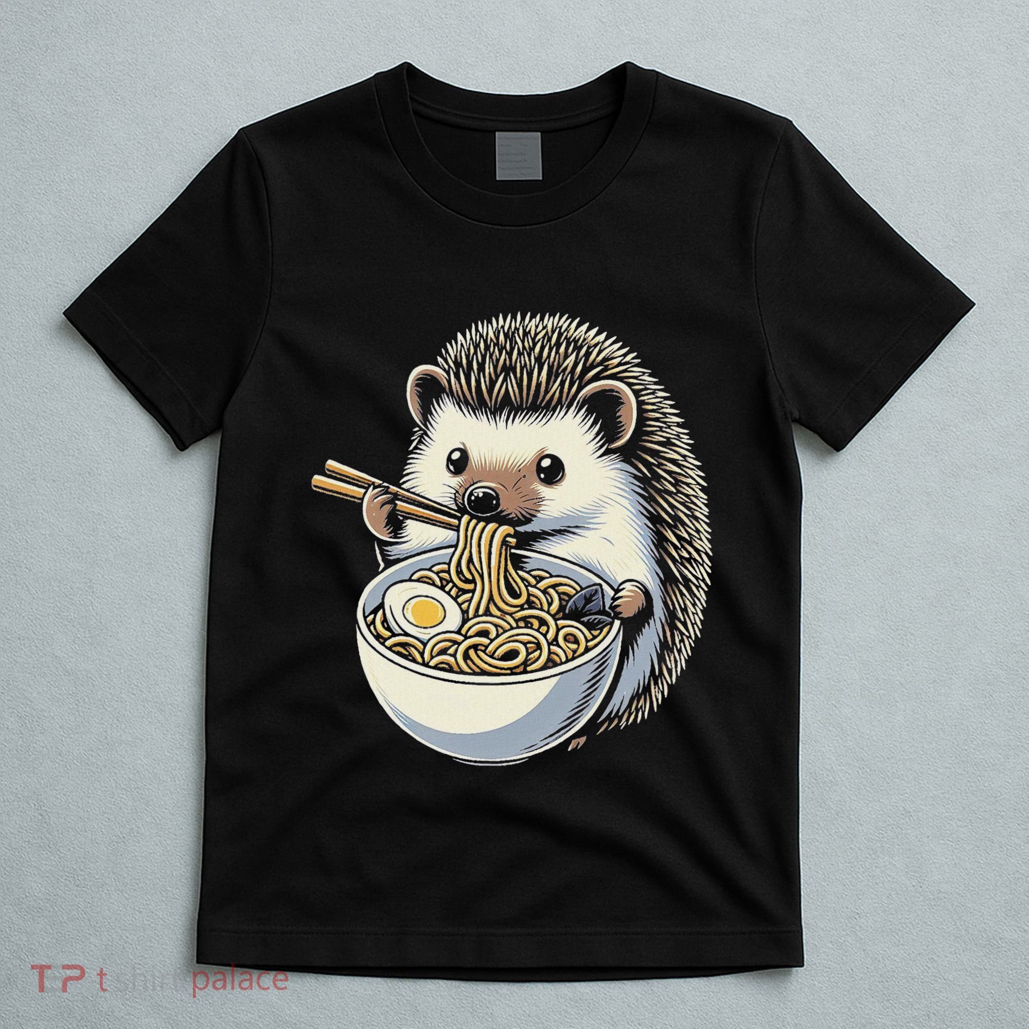 Hedgehog Eating Ramen Japanese Noodles Soup T-Shirt