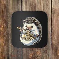Hedgehog Eating Ramen Japanese Noodles Soup Coaster thumb 0