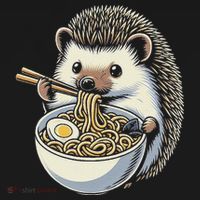 Hedgehog Eating Ramen Japanese Noodles Soup Women's Hoodie thumb 2