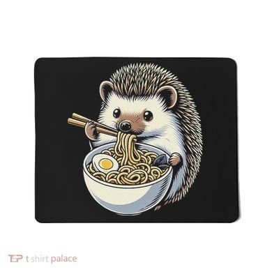 Hedgehog Eating Ramen Japanese Noodles Soup Mousepad