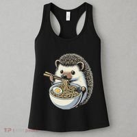 Hedgehog Eating Ramen Japanese Noodles Soup Women's Tank Top thumb 3