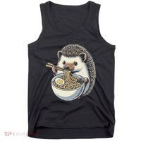 Hedgehog Eating Ramen Japanese Noodles Soup Tank Top thumb 0