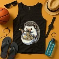 Hedgehog Eating Ramen Japanese Noodles Soup Tank Top thumb 4