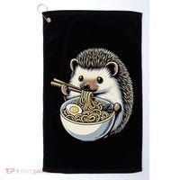 Hedgehog Eating Ramen Japanese Noodles Soup Golf Towel thumb 0