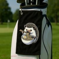 Hedgehog Eating Ramen Japanese Noodles Soup Golf Towel thumb 2