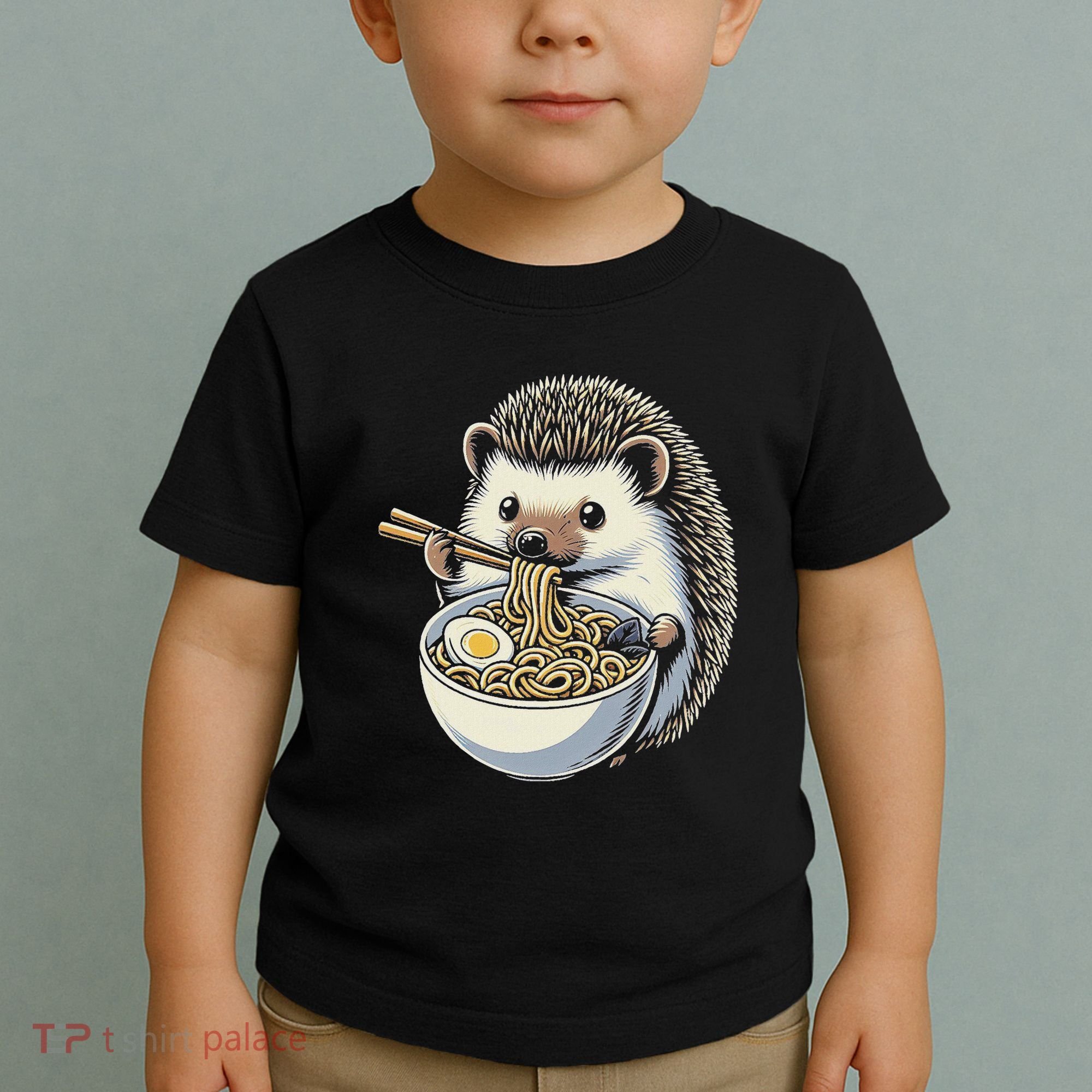 Hedgehog Eating Ramen Japanese Noodles Soup Toddler T-Shirt