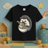 Hedgehog Eating Ramen Japanese Noodles Soup Toddler T-Shirt thumb 3