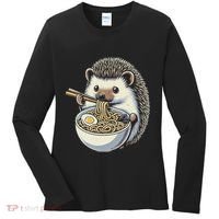Hedgehog Eating Ramen Japanese Noodles Soup Women's Long Sleeve Shirt thumb 0