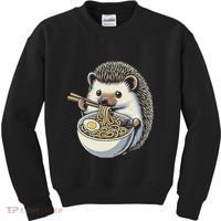 Hedgehog Eating Ramen Japanese Noodles Soup Kids Sweatshirt thumb 0