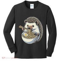 Hedgehog Eating Ramen Japanese Noodles Soup Kids Long Sleeve Shirt thumb 0