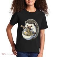 Hedgehog Eating Ramen Japanese Noodles Soup Kids T-Shirt thumb 2
