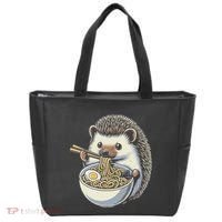 Hedgehog Eating Ramen Japanese Noodles Soup Tote Bag thumb 0