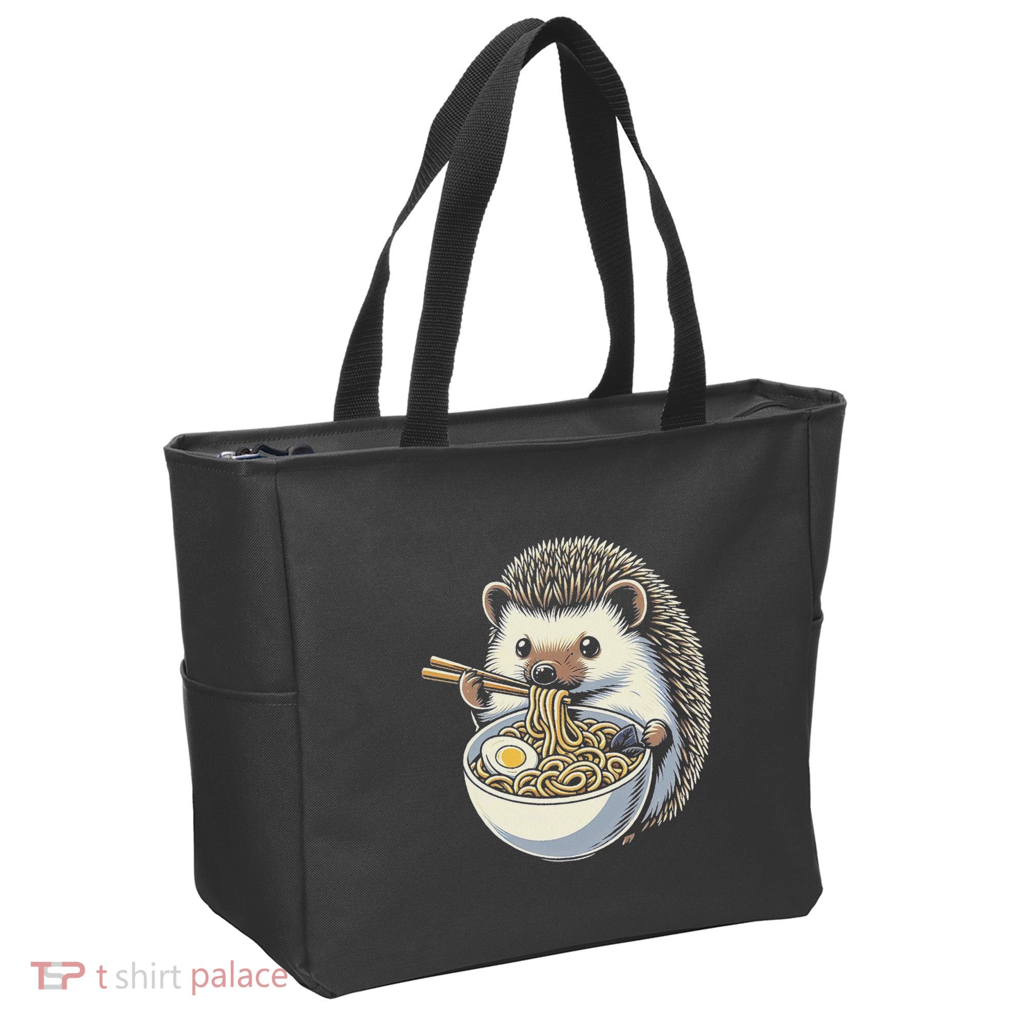 Hedgehog Eating Ramen Japanese Noodles Soup Tote Bag