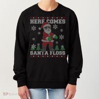 Here Comes Santa Floss Cool Ugly Christmas Women's Sweatshirt thumb 0