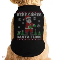 Here Comes Santa Floss Cool Ugly Christmas Doggie Tank thumb 0