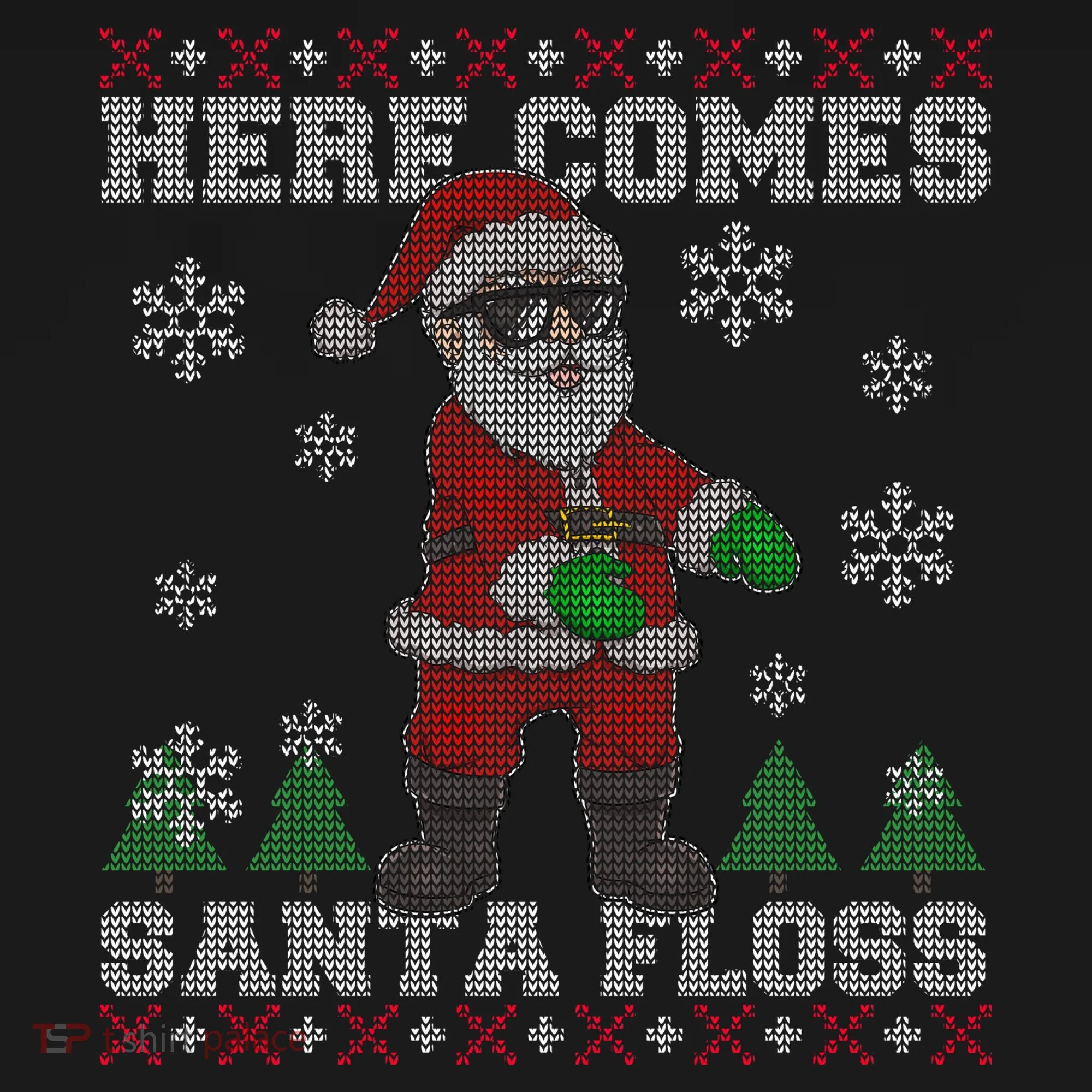 Here Comes Santa Floss Cool Ugly Christmas Doggie Tank