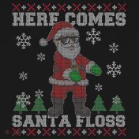Here Comes Santa Floss Cool Ugly Christmas Long Sleeve Shirt thumb 2