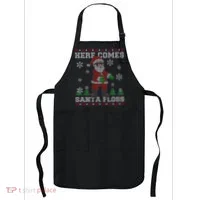 Here Comes Santa Floss Cool Ugly Christmas Apron thumb 0