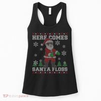 Here Comes Santa Floss Cool Ugly Christmas Women's Tank Top thumb 0
