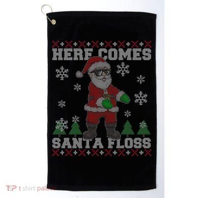 Here Comes Santa Floss Cool Ugly Christmas Golf Towel