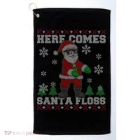Here Comes Santa Floss Cool Ugly Christmas Golf Towel thumb 0