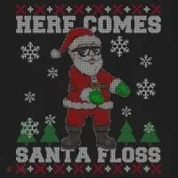 Here Comes Santa Floss Cool Ugly Christmas Golf Towel thumb 3