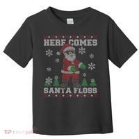 Here Comes Santa Floss Cool Ugly Christmas Toddler T-Shirt thumb 0