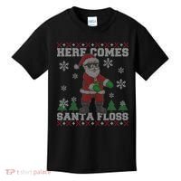 Here Comes Santa Floss Cool Ugly Christmas Kids T-Shirt thumb 0